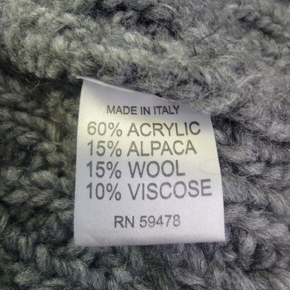 Elsamanda C Cable Knit Wool Alpaca Blend Full Zip Cardigan Sweater Gray - Picture 10 of 12